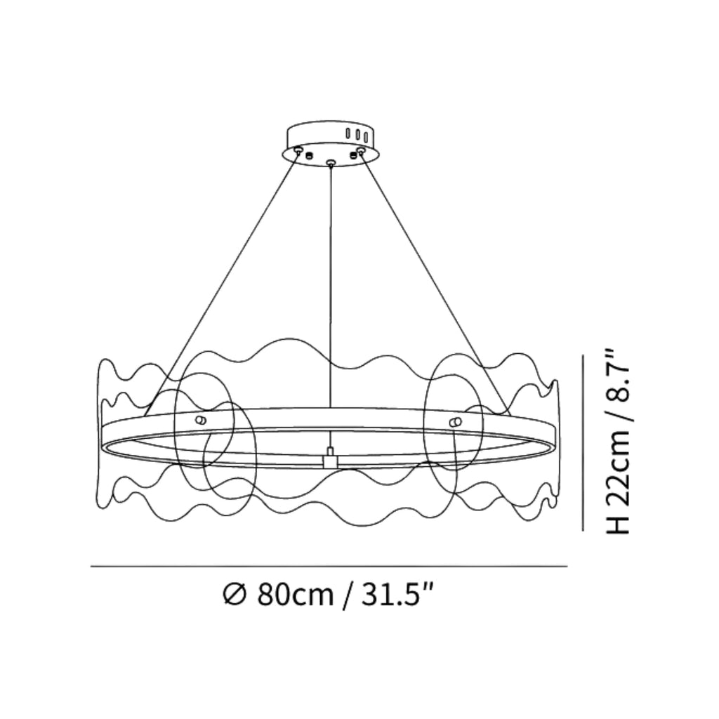 Acrylon Waved Pendant Lamp